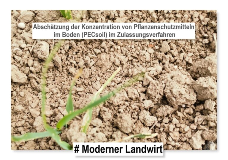 Abschätzung der Konzentration von Pflanzenschutzmitteln im Boden (PECsoil) im Zulassungsverfahren