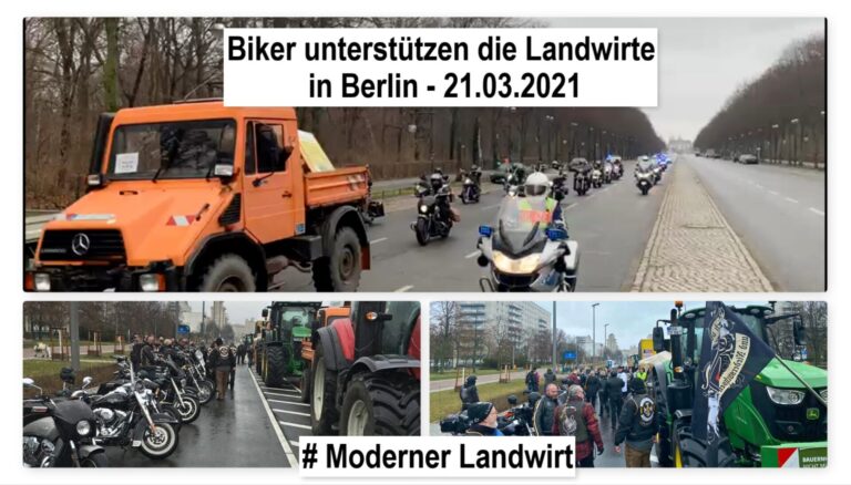 Biker unterstützen die Landwirte in Berlin – 21.03.2021