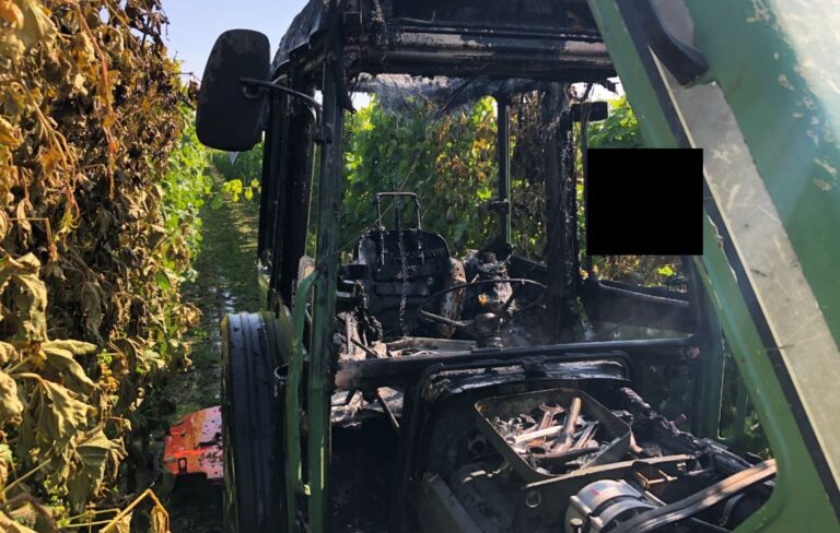 Hainfeld – Schmalspurschlepper in Weinberg abgebrannt
