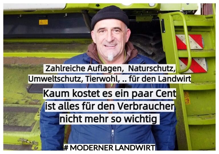 Leserbrief – Zahlreiche Auflagen,  Naturschutz, Umweltschutz, Tierwohl, .. für den Landwirt – Kaum kostet es ein paar Cent ist alles für den Verbraucher nicht mehr so wichtig!